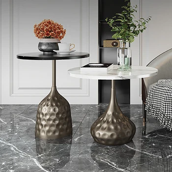 Alta qualidade, projeto de Itália Tambor canto tabelas de design moderno original retro Bronze Antigo simples de ferro borda da mesa de café